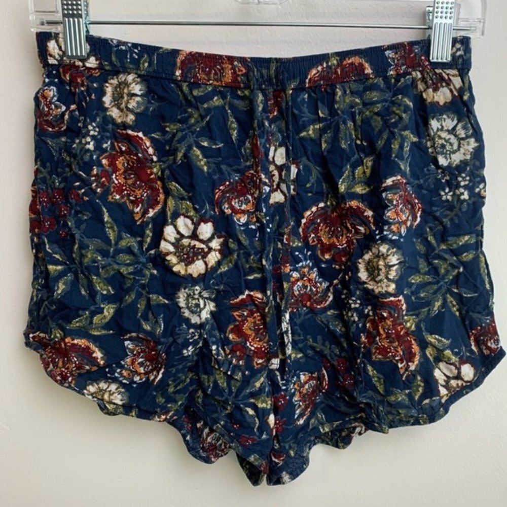Abercrombie & Fitch Navy Blue Floral Flowy Shorts